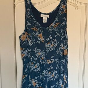 Sundance Teal Floral Sleeveless Maxi Dress with Mustard & White Blooms